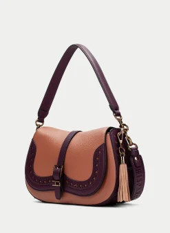 Bolsa de ombro  almond-vinho