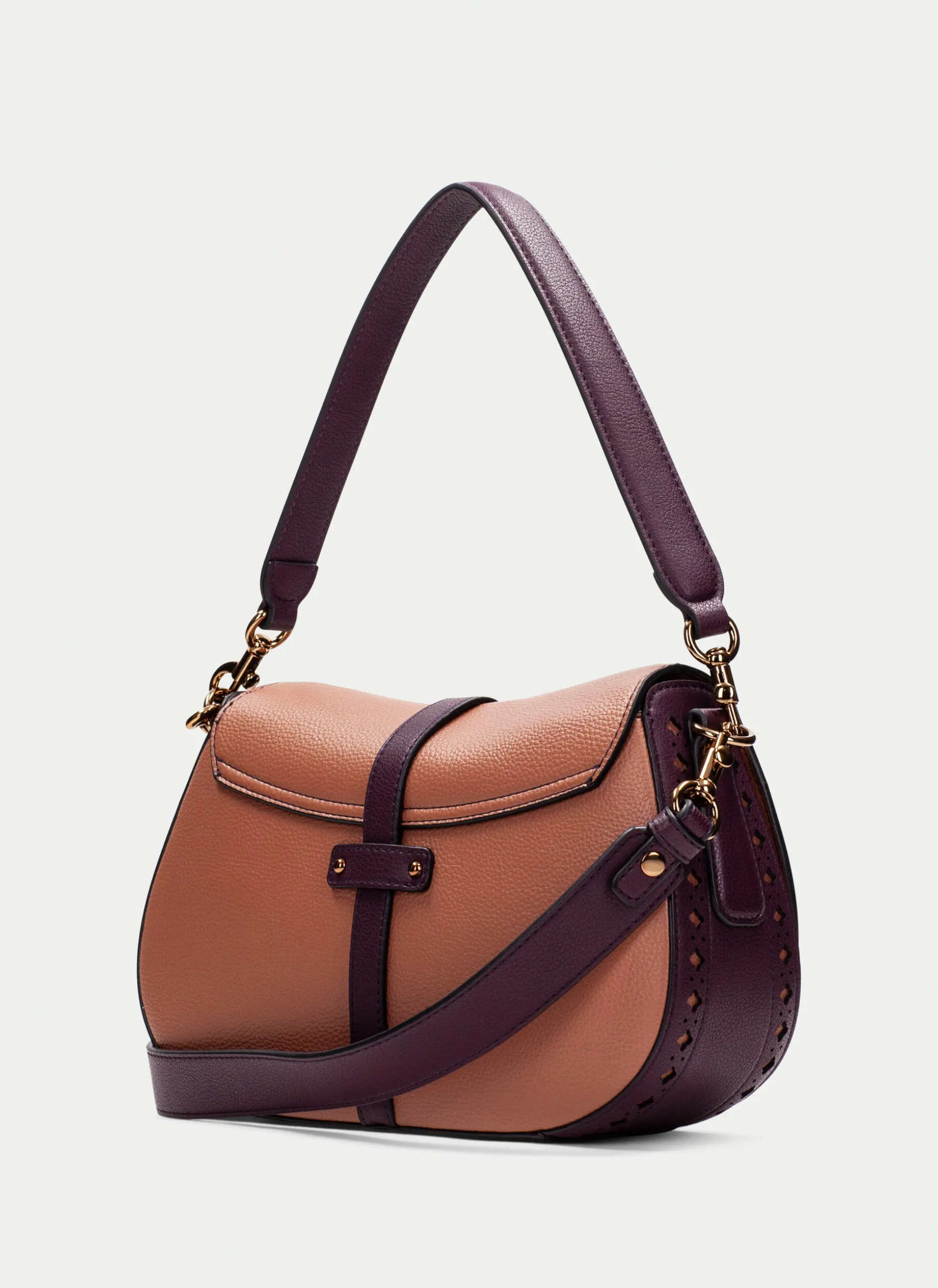 Bolsa de ombro almond-vinho