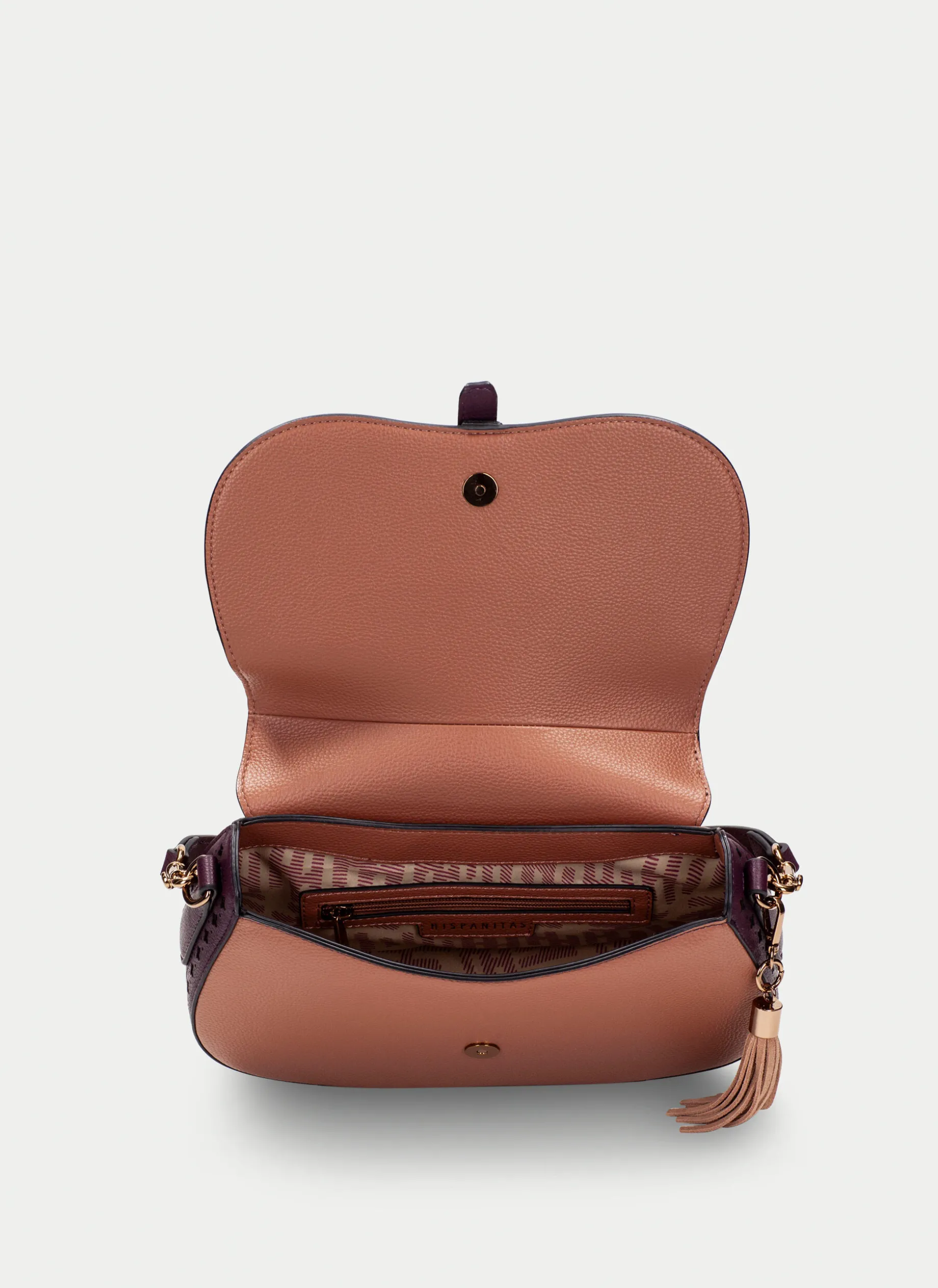 Bolsa de ombro almond-vinho