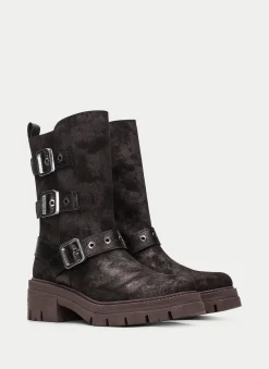 Bota ashley marrom-metal