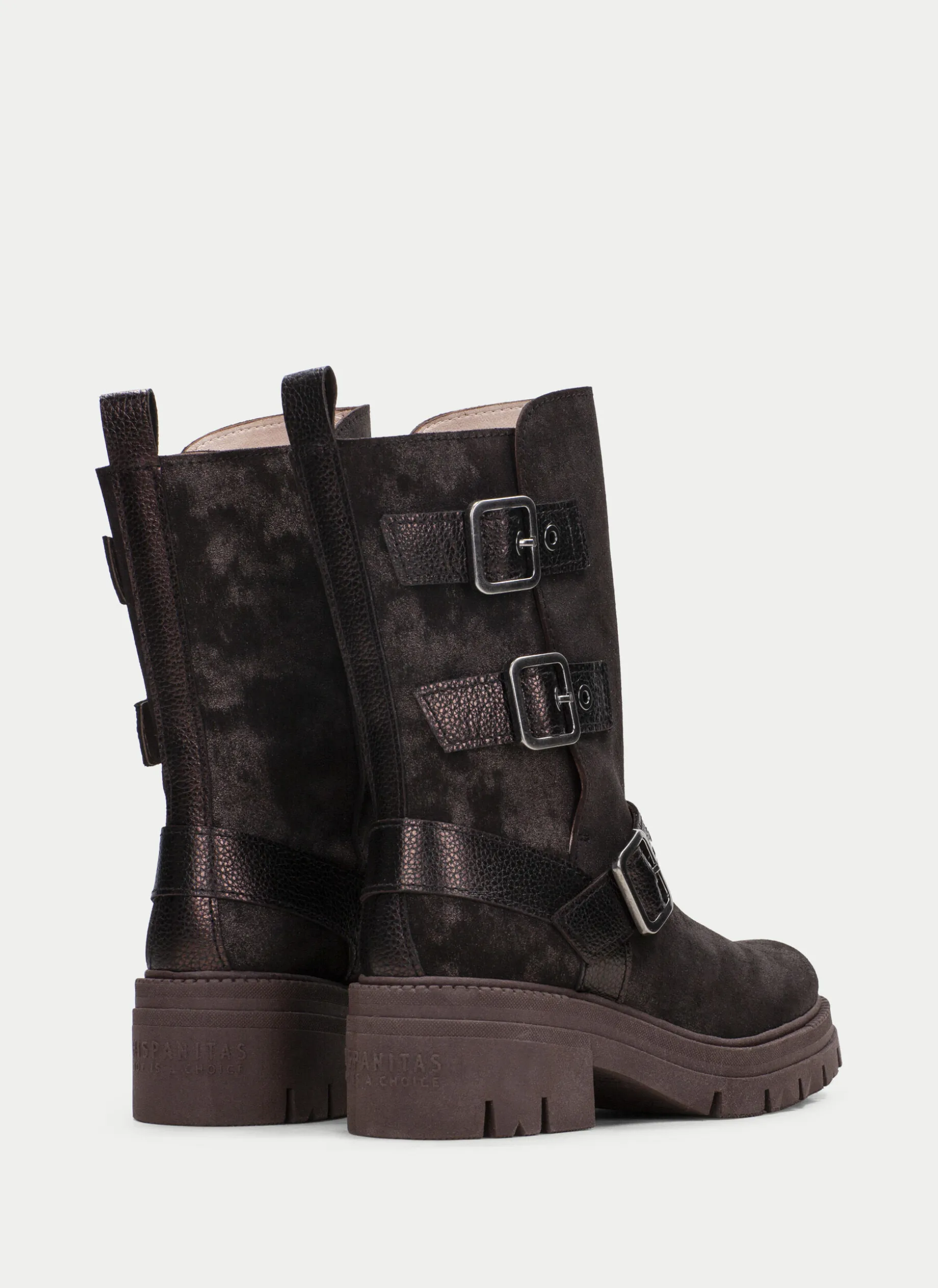 Bota ashley marrom-metal