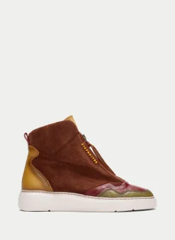 Botins Desportivos oceania couro-mostarda-olive