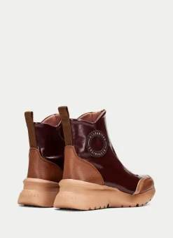 Botins Desportivos polinesia couro-marrom