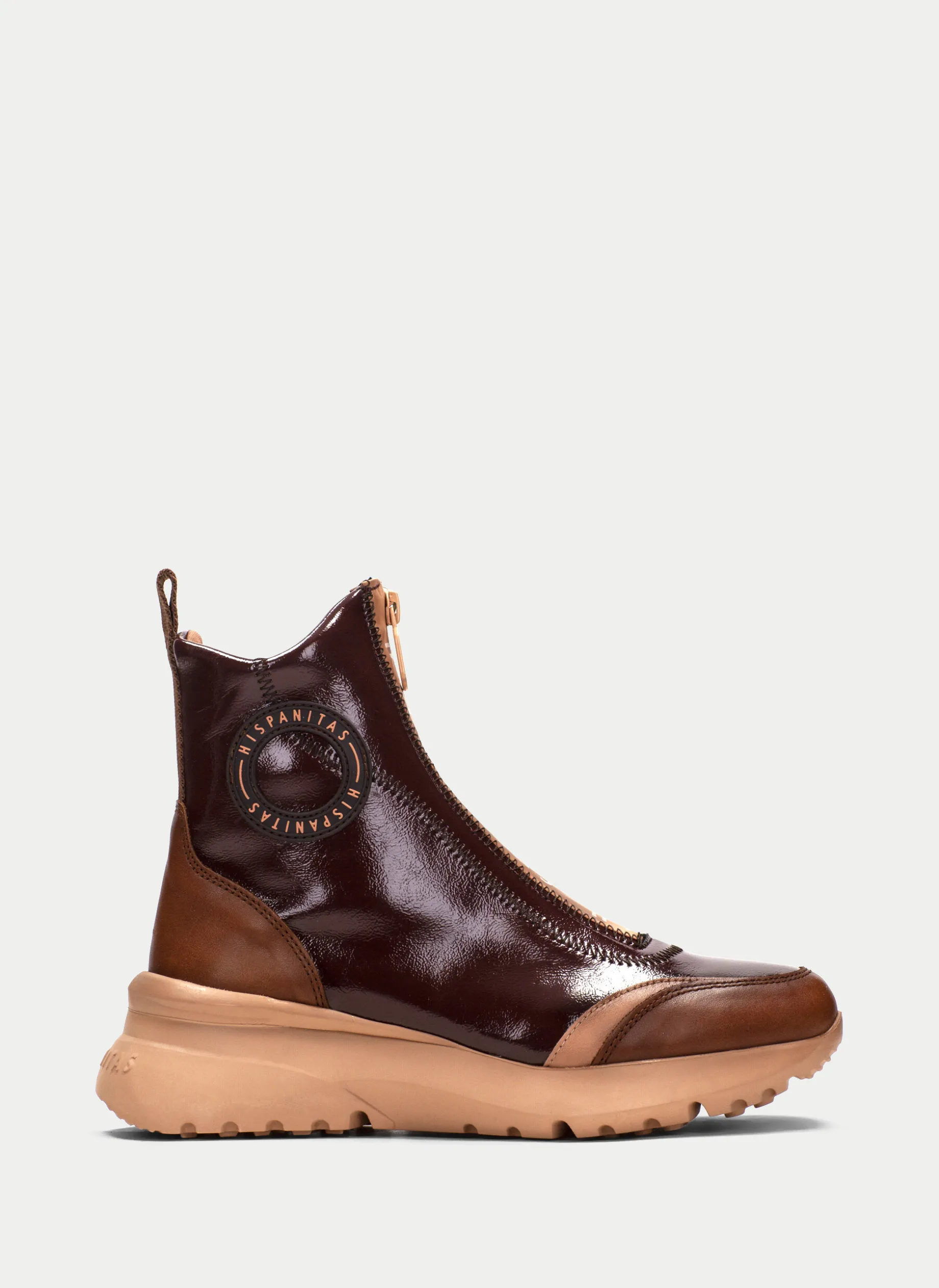 Botins Desportivos polinesia couro-marrom