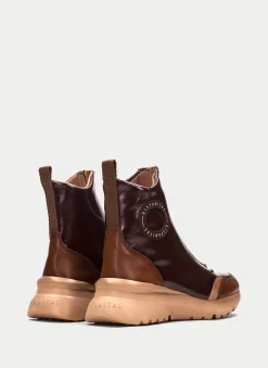 Botins Desportivos polinesia couro-marrom