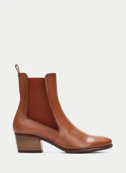 Botins madeira couro