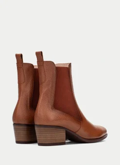 Botins madeira couro