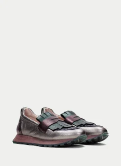 Moccasins Desportivos loira multi-metal
