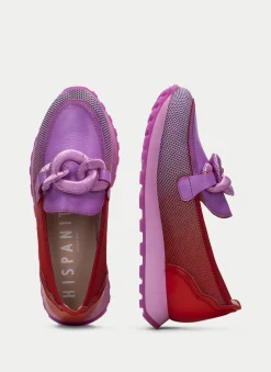 Moccasins Desportivos loira violet-vermelho