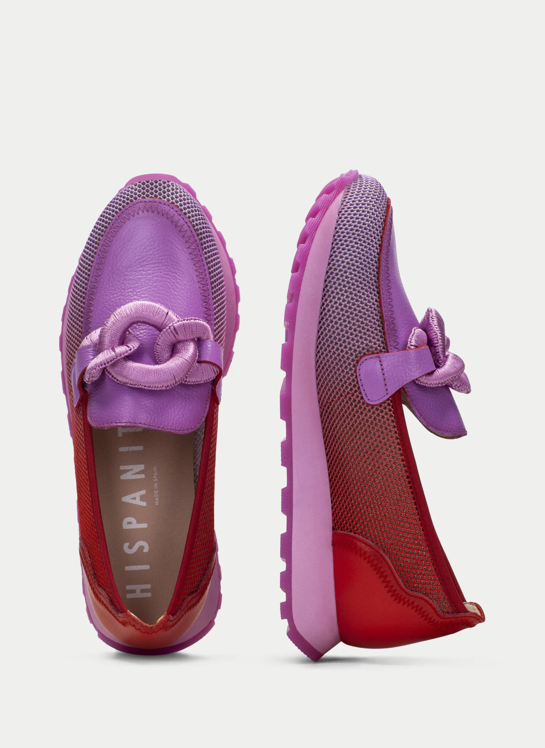 Moccasins Desportivos loira violet-vermelho