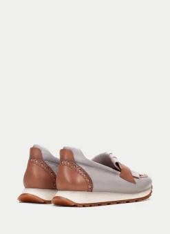 Moccasins Desportivos loira cinza-areia