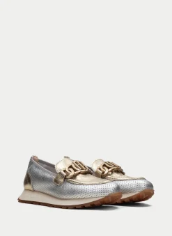 Moccasins Desportivos loira oro-plata
