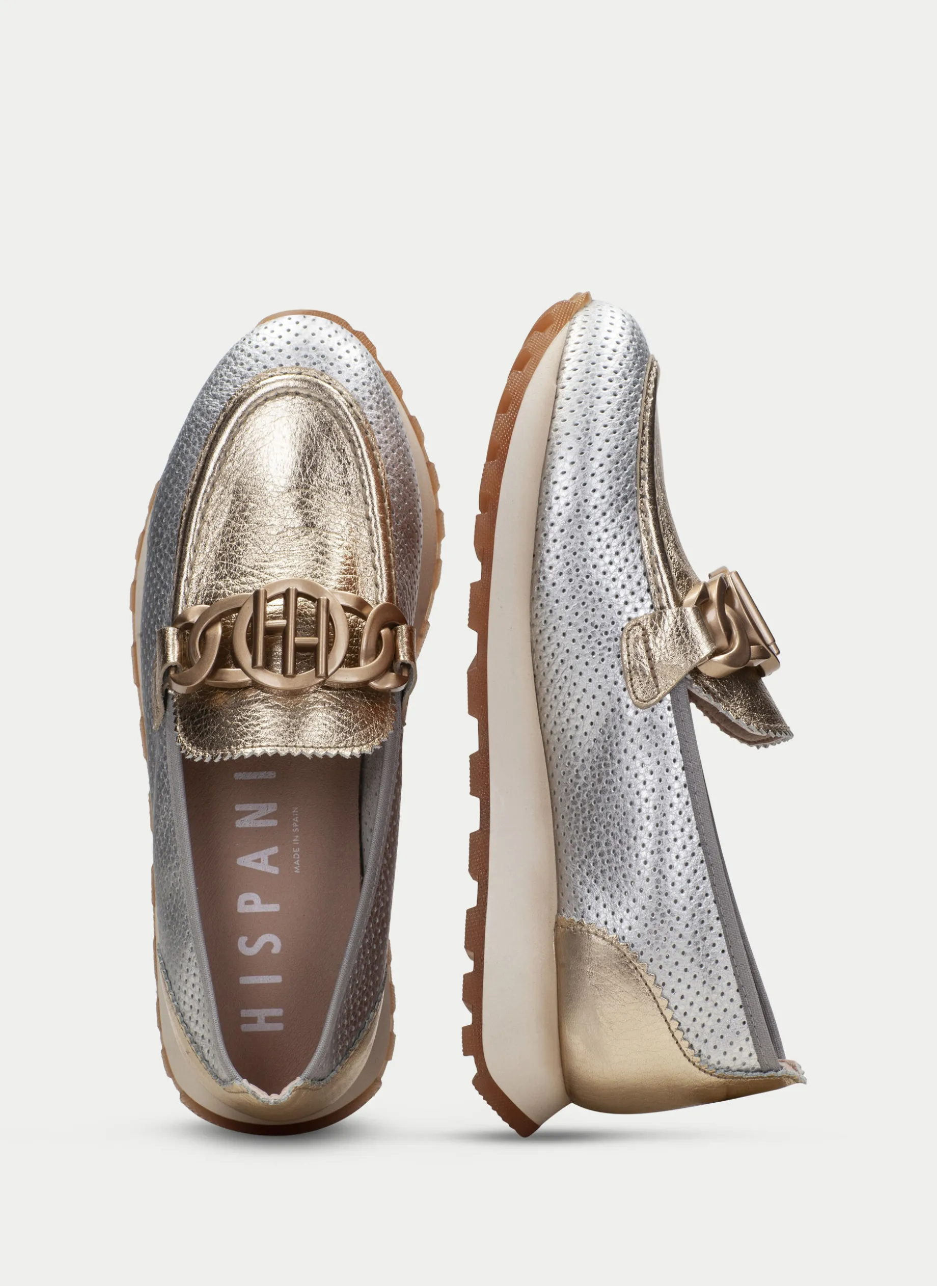 Moccasins Desportivos loira oro-plata