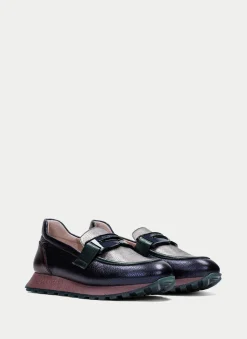 Moccasins Desportivos loira multi-metal