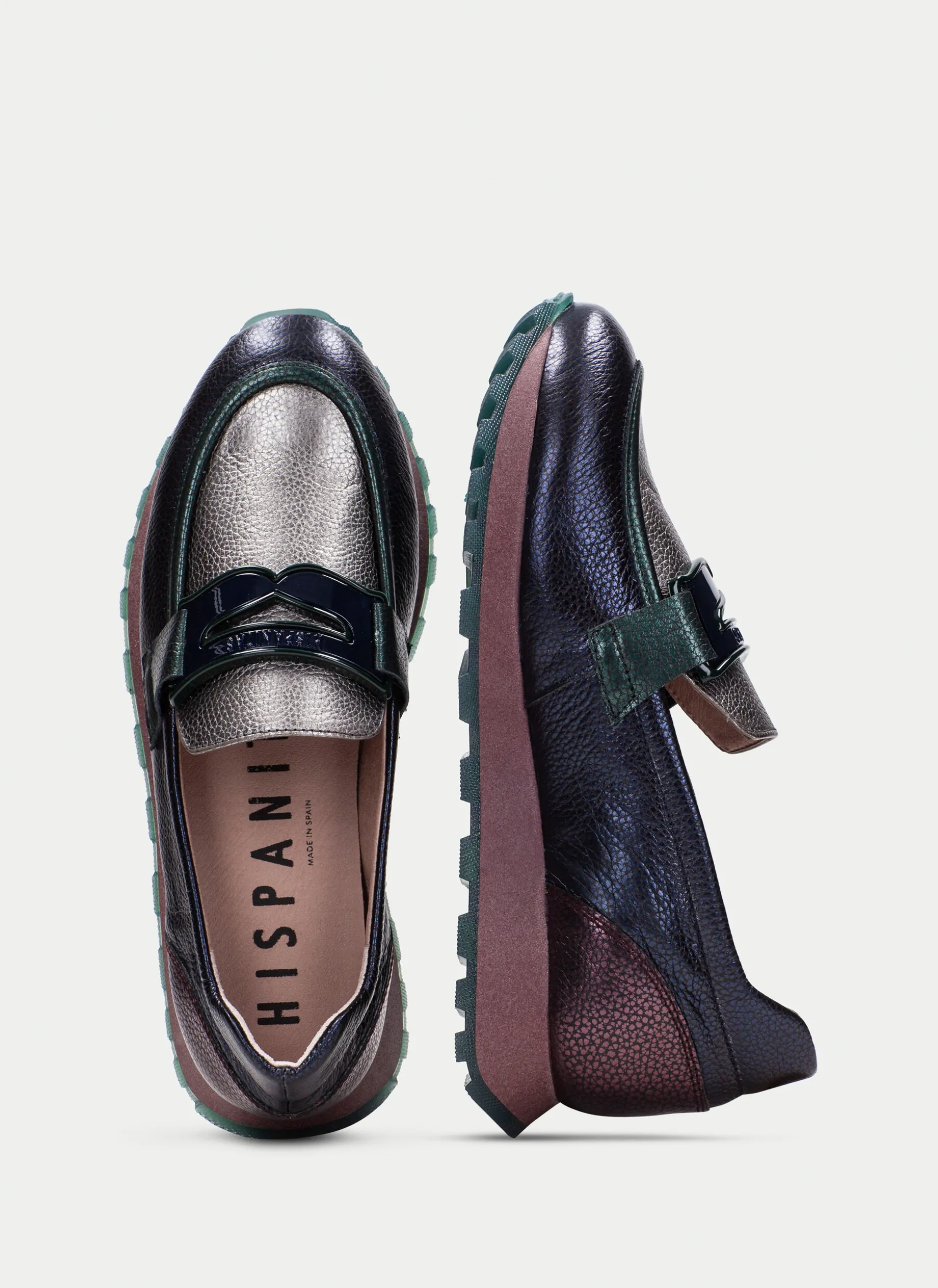 Moccasins Desportivos loira multi-metal
