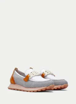 Moccasins Desportivos loira branco-laranja