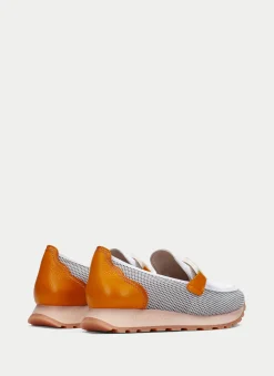 Moccasins Desportivos loira branco-laranja