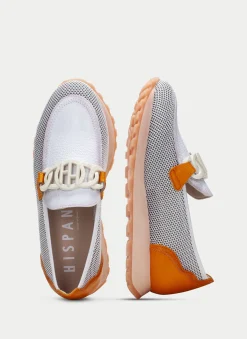 Moccasins Desportivos loira branco-laranja