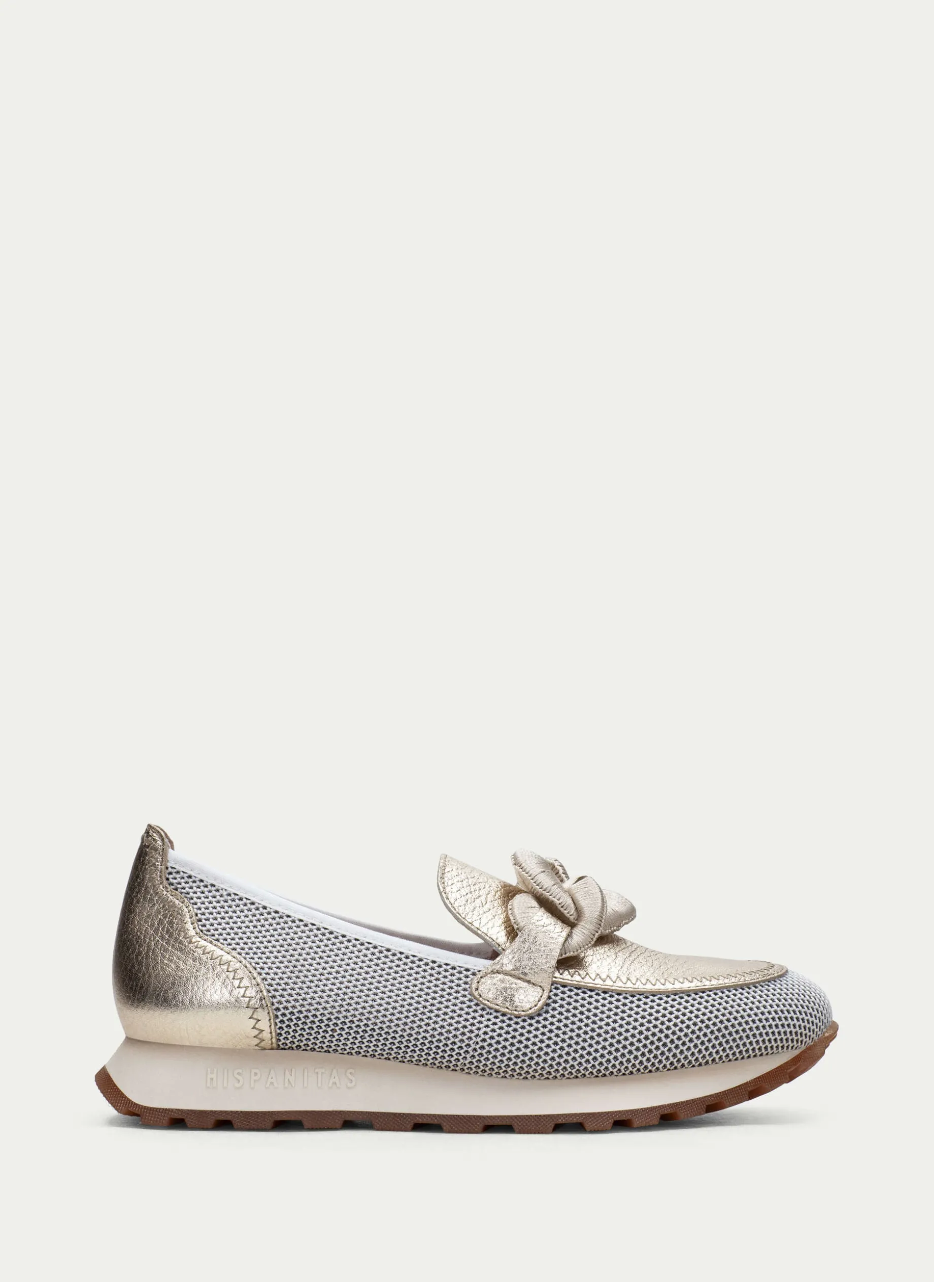Moccasins Desportivos loira branco-ouro