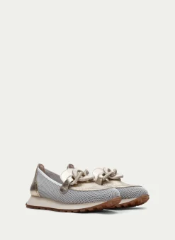 Moccasins Desportivos loira branco-ouro