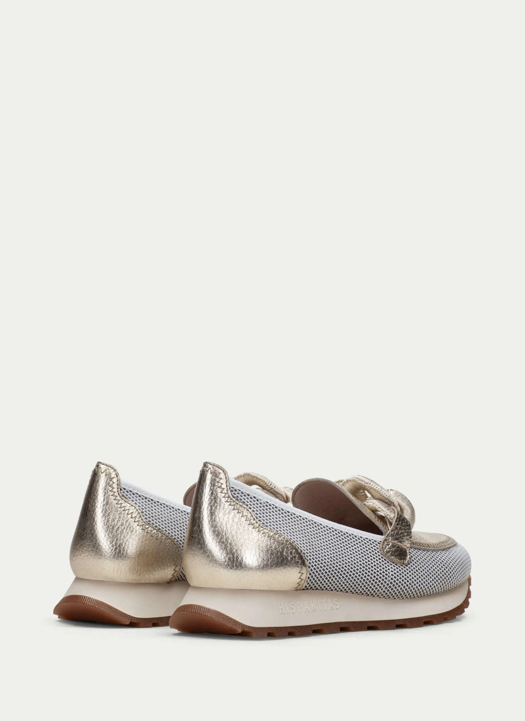 Moccasins Desportivos loira branco-ouro