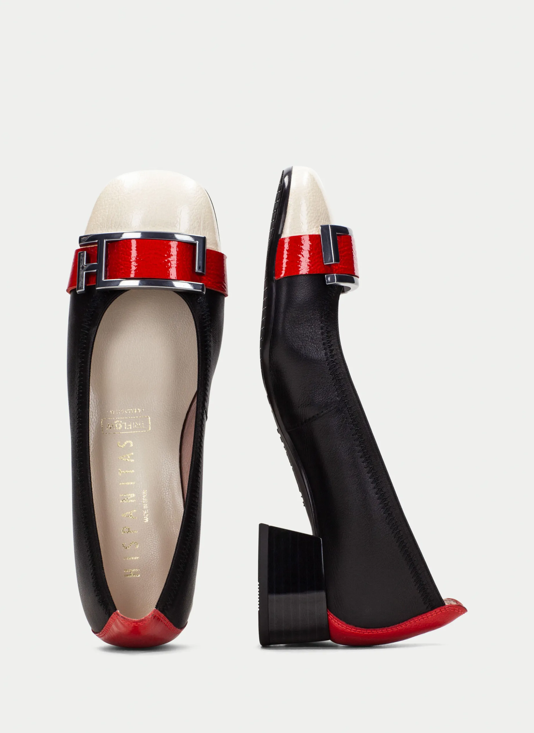Sabrina manila preto-milk-vermelho