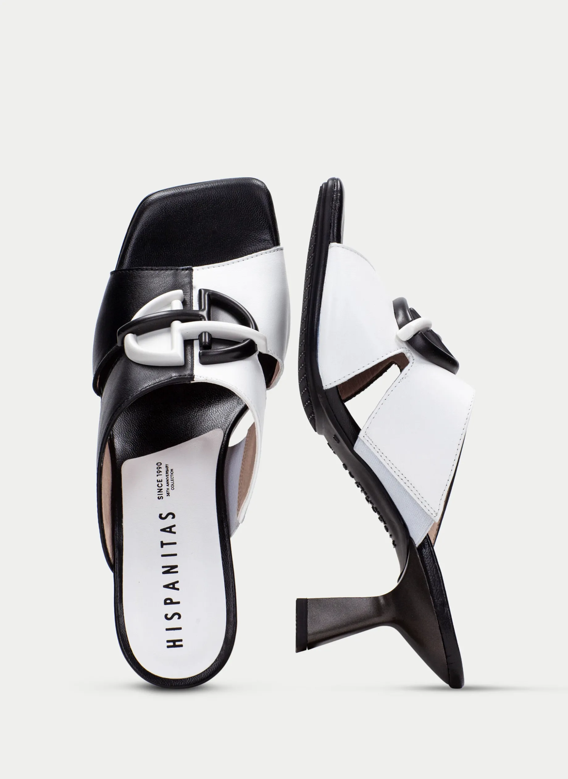 Sandalias Sem Salto danielle preto-branco