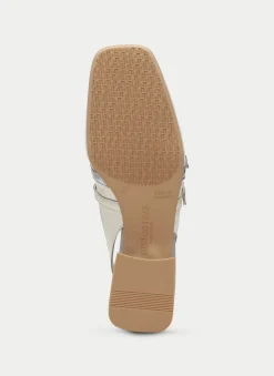 Sapatos rasos aruba creme-prata