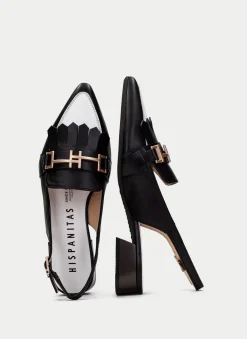 Sapatos rasos dali preto-branco