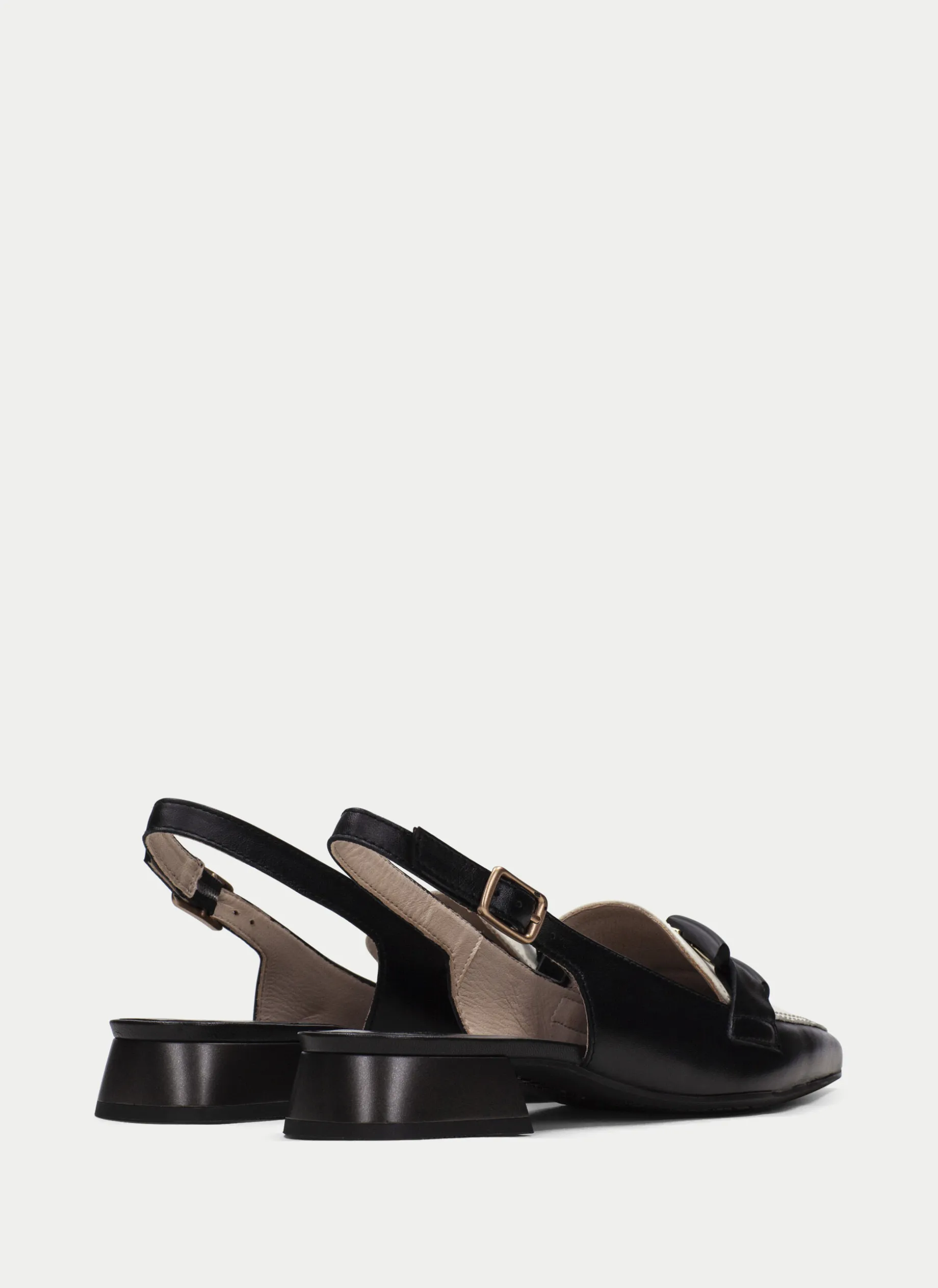 Sapatos rasos dali preto-creme