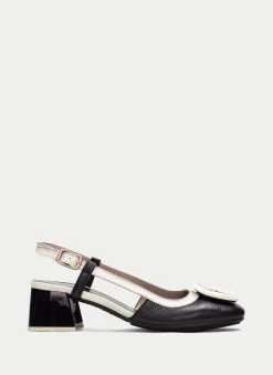 Slingback malta preto-creme