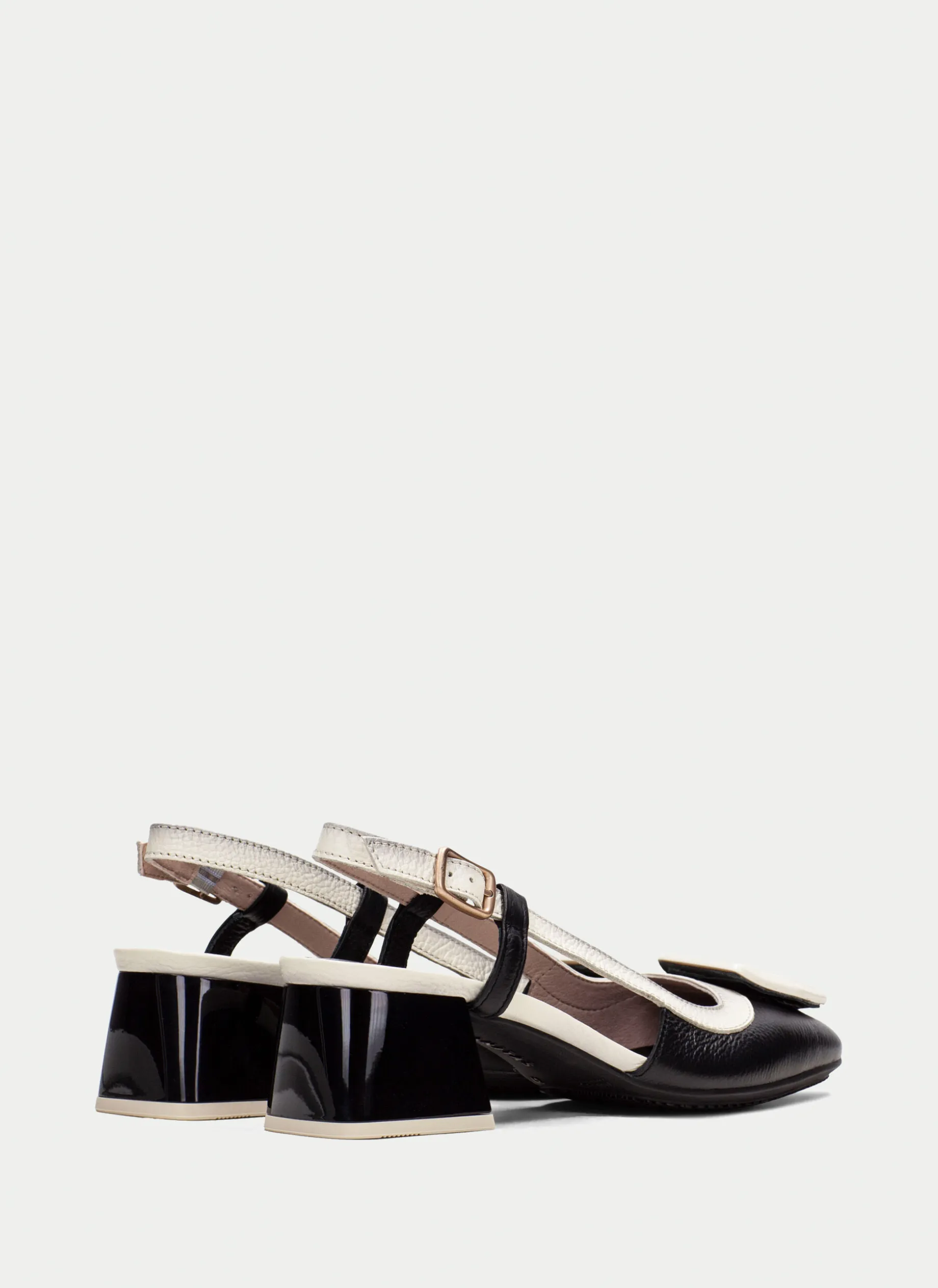 Slingback malta preto-creme