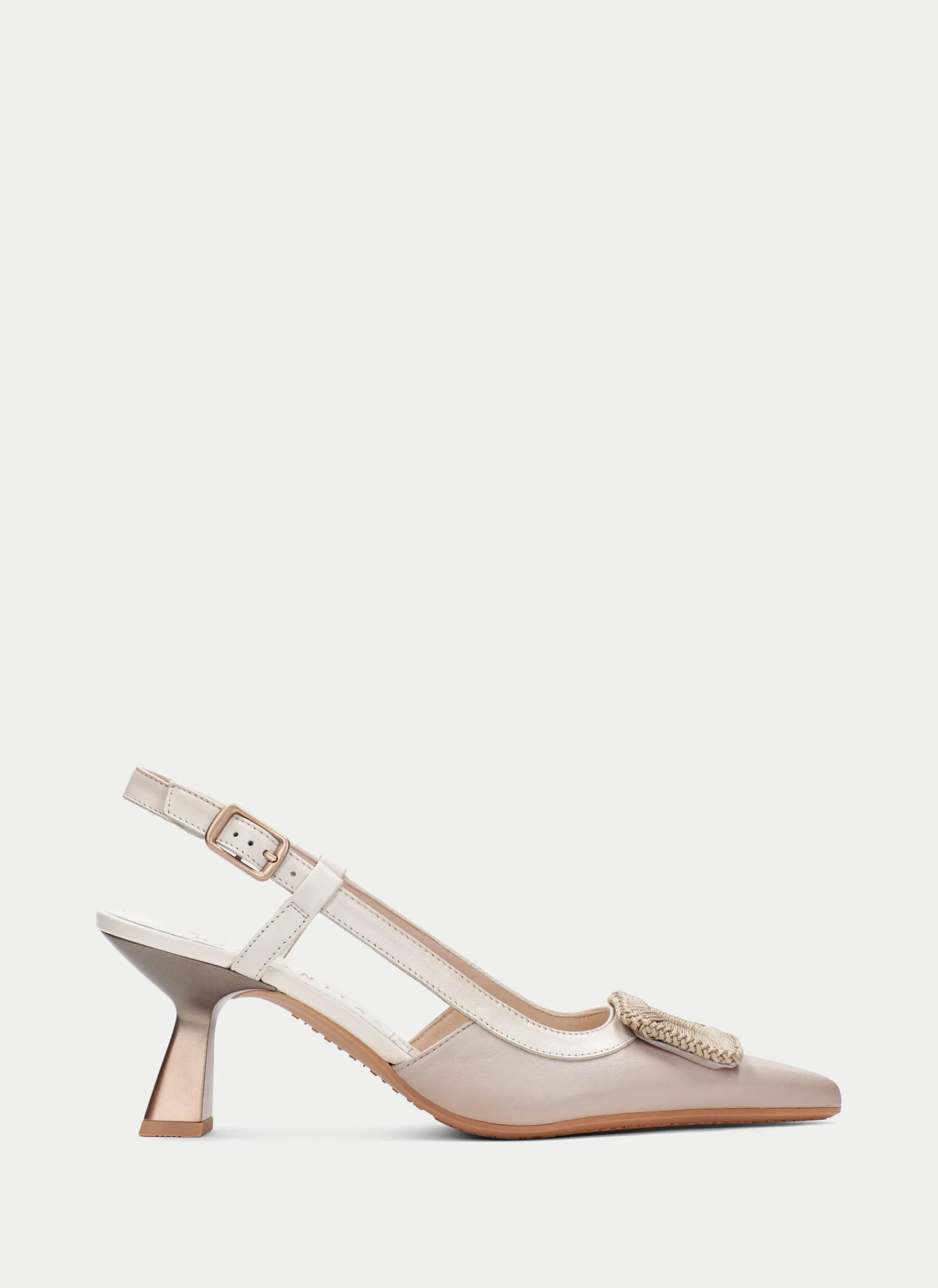 Slingback nova pedra-creme
