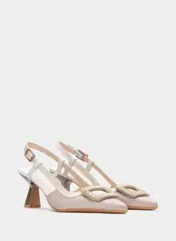 Slingback nova pedra-creme