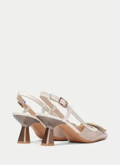 Slingback nova pedra-creme