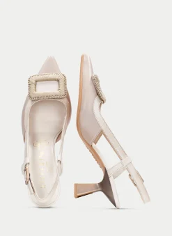 Slingback nova pedra-creme