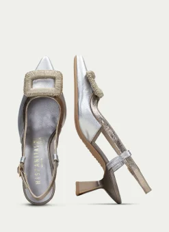 Slingback nova prata-ouro