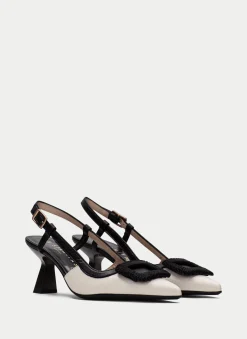 Slingback nova preto-creme