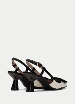 Slingback nova preto-creme