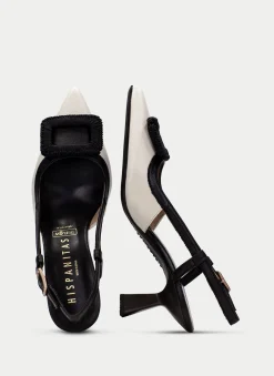 Slingback nova preto-creme