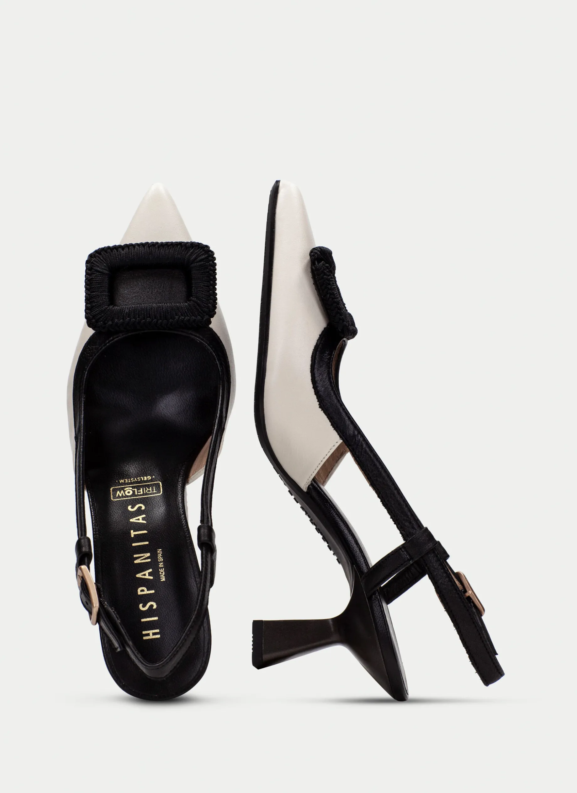 Slingback nova preto-creme