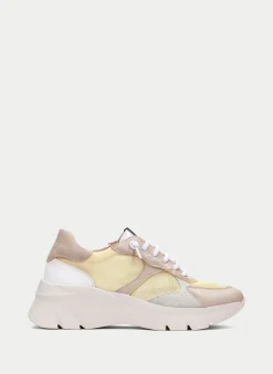 Sneakers habana taupe-banana-branco