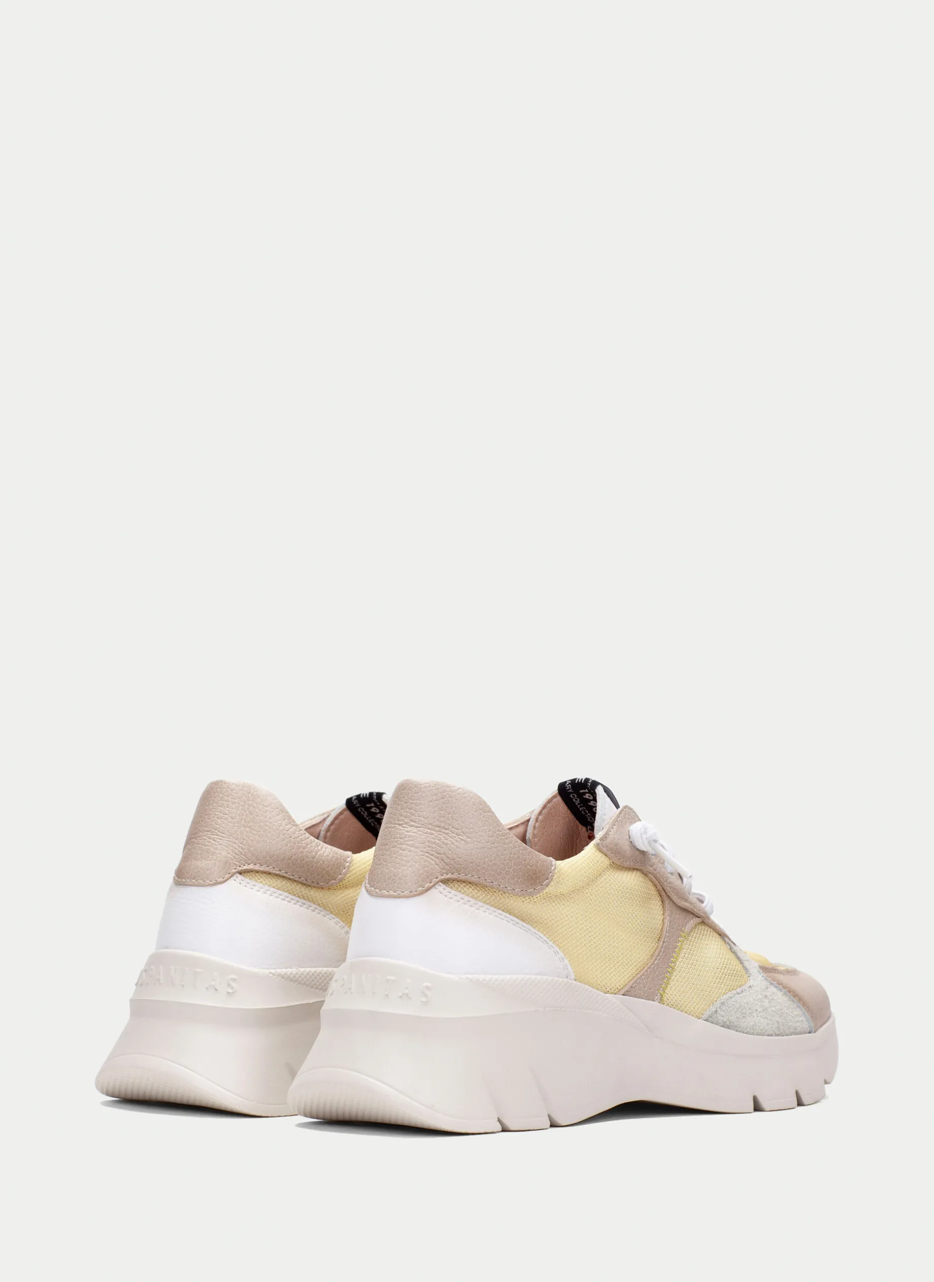 Sneakers habana taupe-banana-branco