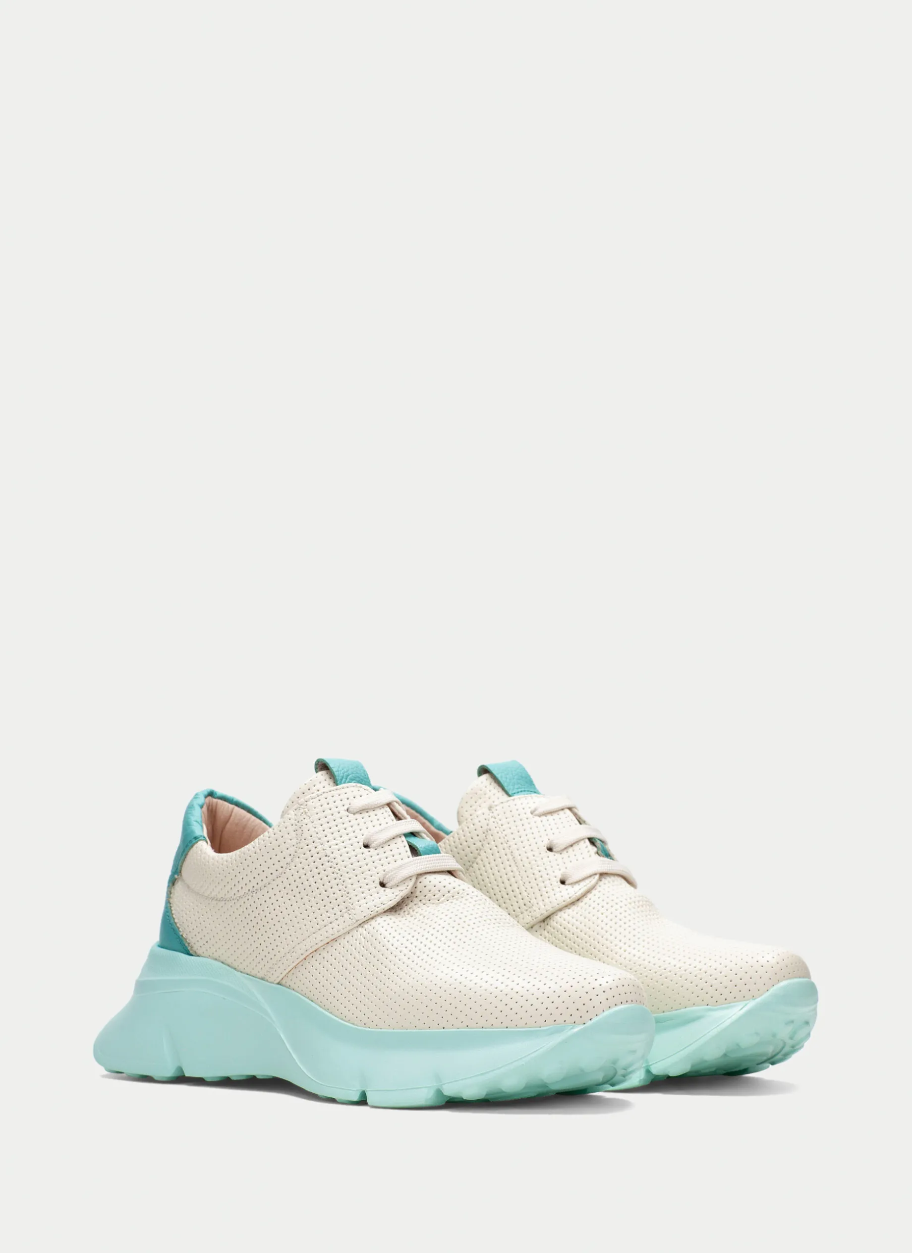 Sneakers hawai creme-aquamarine