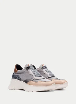 Sneakers helsinki cinza-areia-glitter