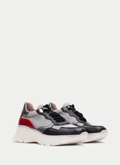 Sneakers helsinki preto-cinzento-vermelho