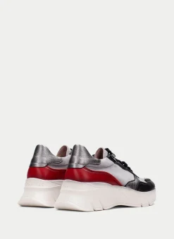 Sneakers helsinki preto-cinzento-vermelho