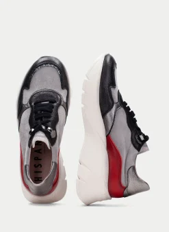 Sneakers helsinki preto-cinzento-vermelho