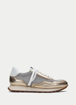 Sneakers loira branco-ouro