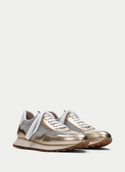 Sneakers loira branco-ouro